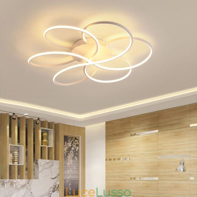 Lampada da soffitto lineare a filo, design moderno a forma di fiore