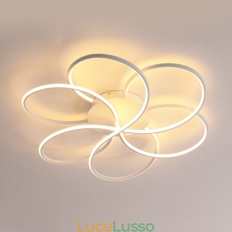 Lampada da soffitto lineare a filo, design moderno a forma di fiore