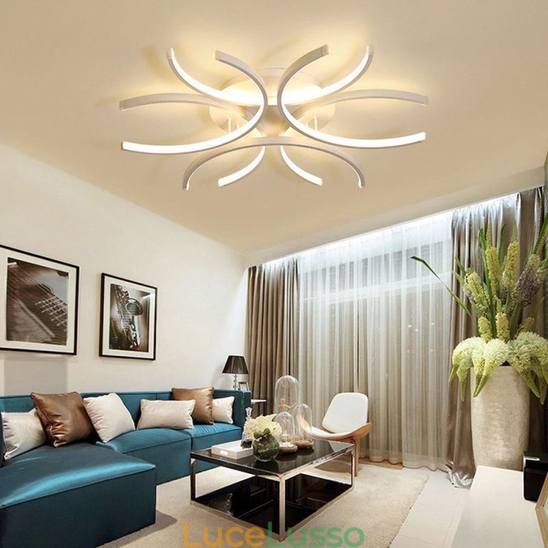Moderna plafoniera a filo con luce decorativa in gel di silice
