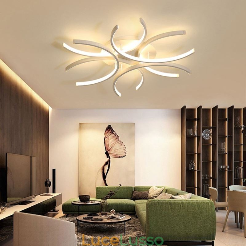 Moderna plafoniera a filo con luce decorativa in gel di silice