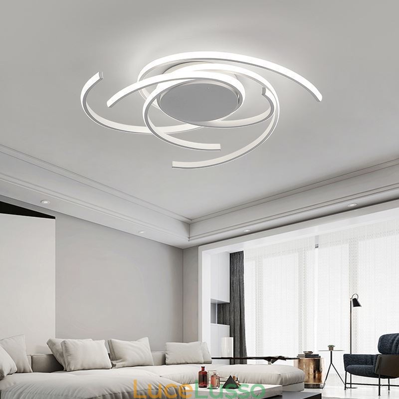 Moderna plafoniera a filo in acrilico, illuminazione decorativa creativa