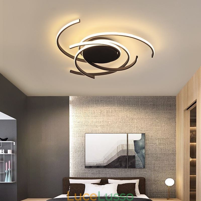 Moderna plafoniera a filo in acrilico, illuminazione decorativa creativa