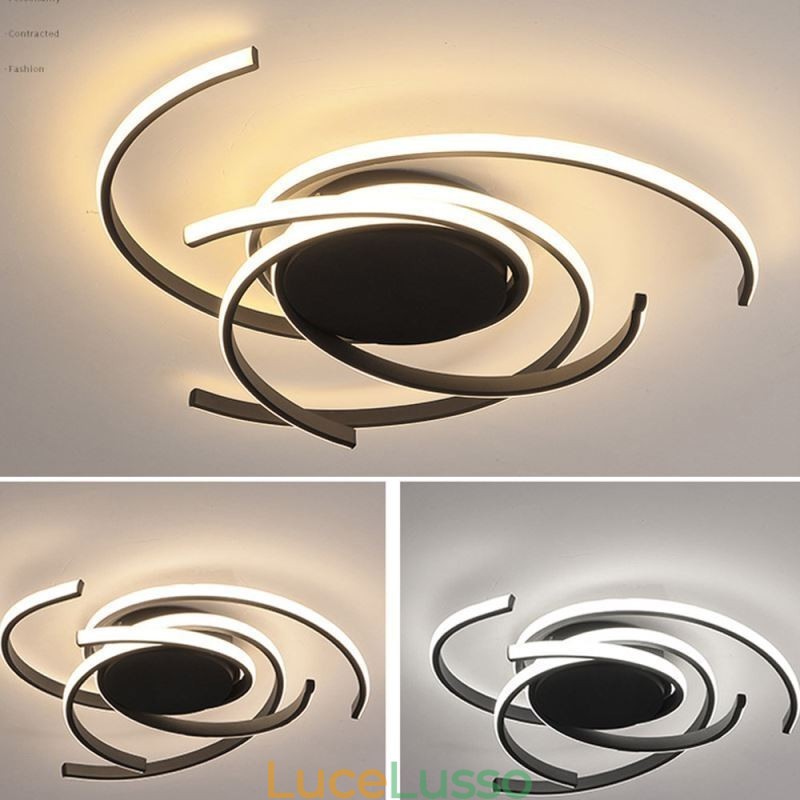 Moderna plafoniera a filo in acrilico, illuminazione decorativa creativa