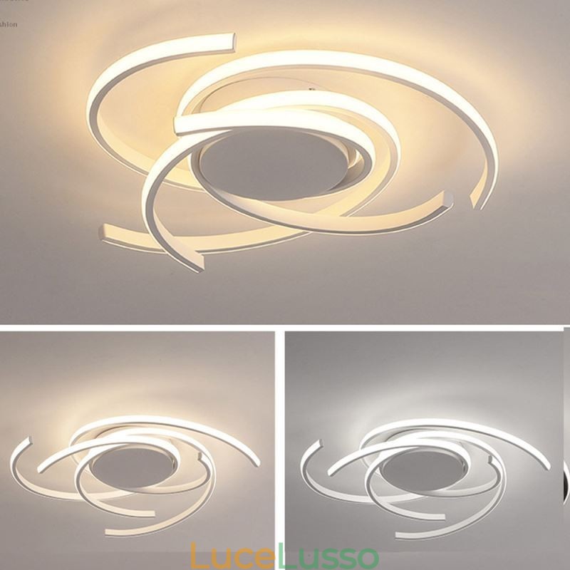Moderna plafoniera a filo in acrilico, illuminazione decorativa creativa