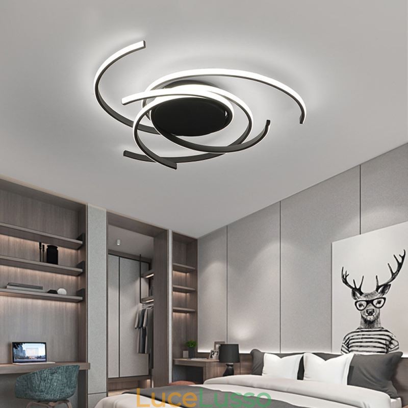 Moderna plafoniera a filo in acrilico, illuminazione decorativa creativa