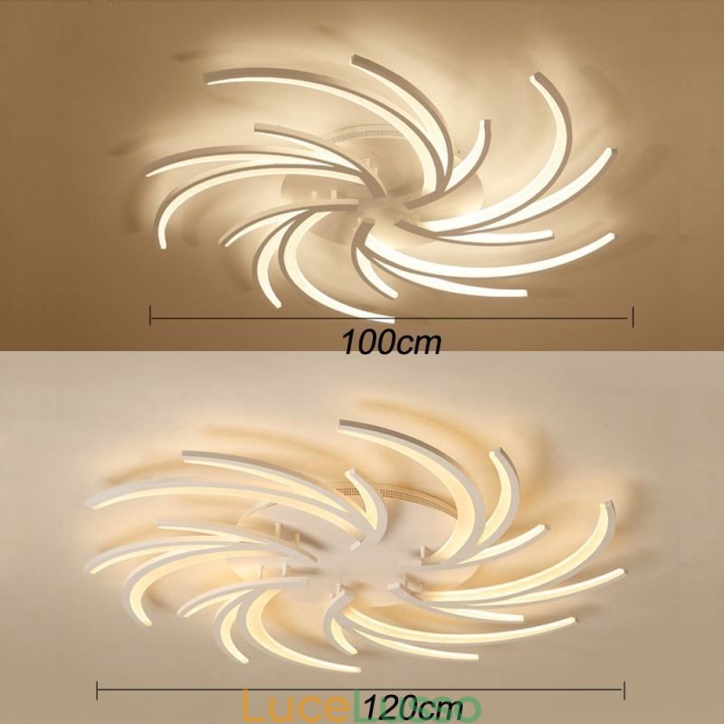 Moderna lampada da soffitto a filo con mulino a vento, illuminazione decorativa irregolare