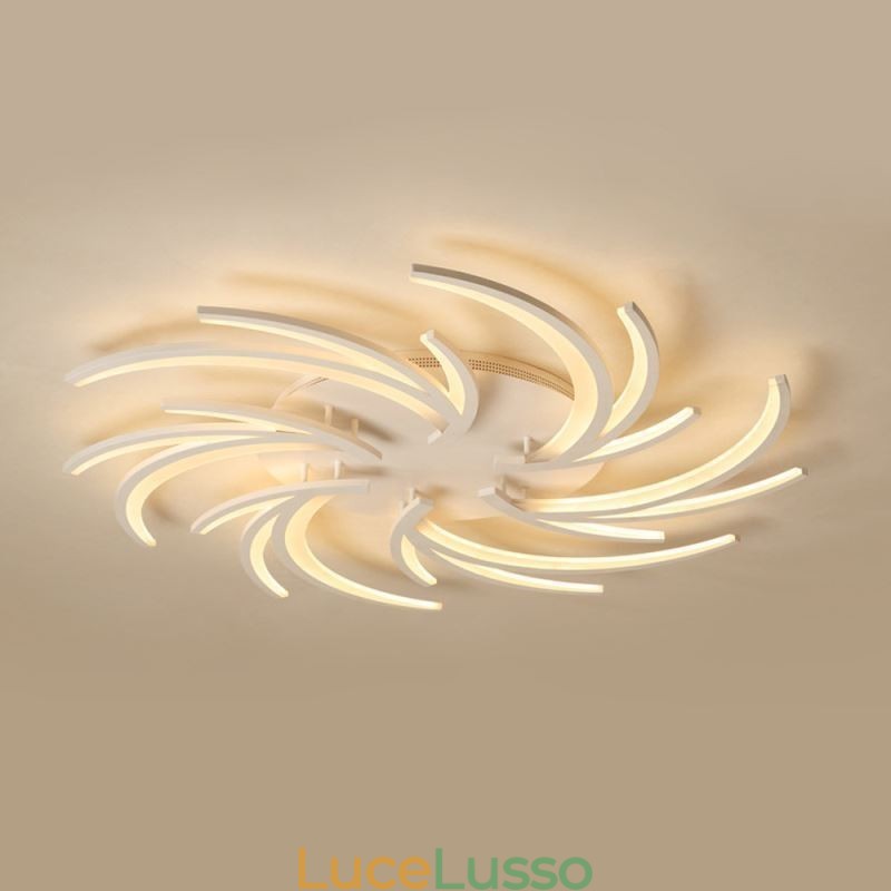 Moderna lampada da soffitto a filo con mulino a vento, illuminazione decorativa irregolare
