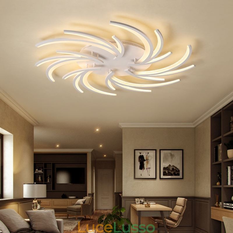 Moderna lampada da soffitto a filo con mulino a vento, illuminazione decorativa irregolare