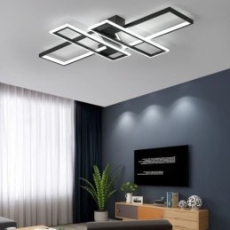 Lampada da soffitto a 4 luci con montaggio a filo, moderna, geometrica, lineare, decorativa