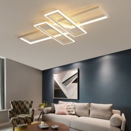 Lampada da soffitto a 4 luci con montaggio a filo, moderna, geometrica, lineare, decorativa