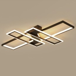 Lampada da soffitto a 4 luci con montaggio a filo, moderna, geometrica, lineare, decorativa