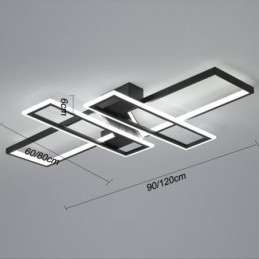 Lampada da soffitto a 4 luci con montaggio a filo, moderna, geometrica, lineare, decorativa