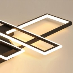Lampada da soffitto a 4 luci con montaggio a filo, moderna, geometrica, lineare, decorativa