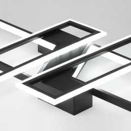 Lampada da soffitto a 4 luci con montaggio a filo, moderna, geometrica, lineare, decorativa