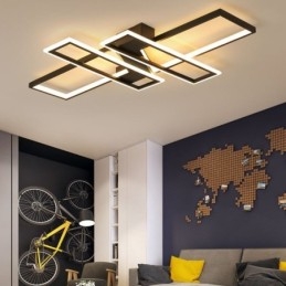 Lampada da soffitto a 4 luci con montaggio a filo, moderna, geometrica, lineare, decorativa