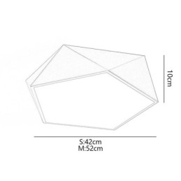 Plafoniera in acrilico con montaggio a filo geometrico dorato