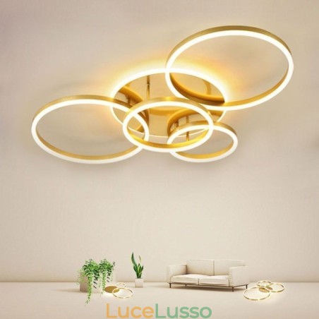 Lampada da soffitto moderna in acrilico con montaggio a filo Halo Ring Lampada da soffitto moderna in acrilico con montaggio a filo Halo Ring