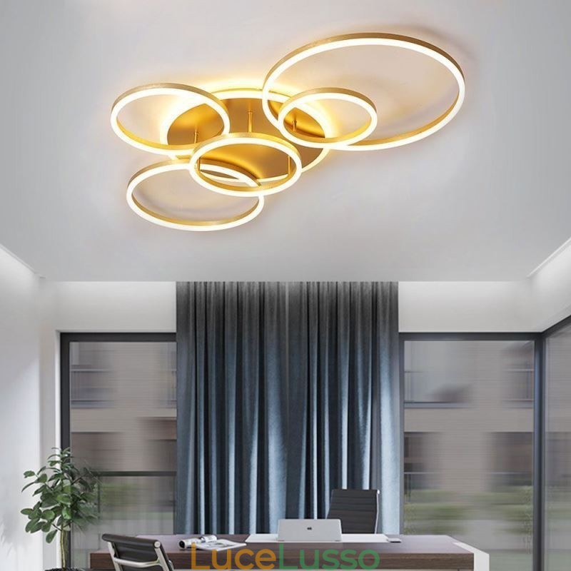 Lampada da soffitto moderna in acrilico con montaggio a filo Halo Ring