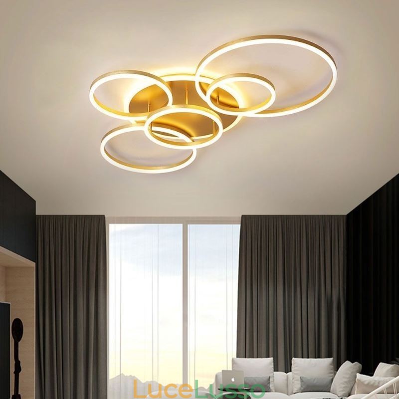 Lampada da soffitto moderna in acrilico con montaggio a filo Halo Ring
