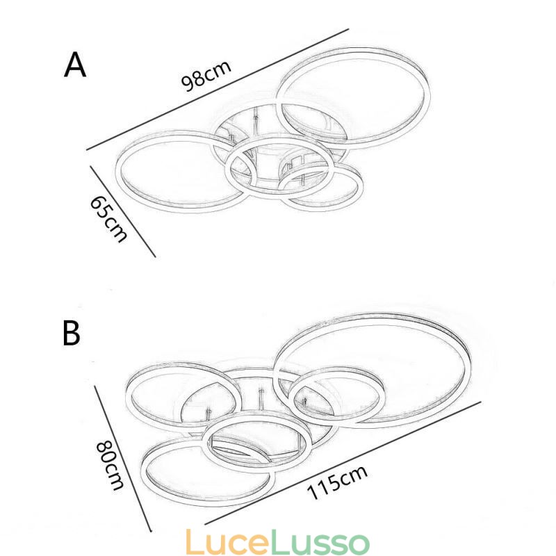 Lampada da soffitto moderna in acrilico con montaggio a filo Halo Ring