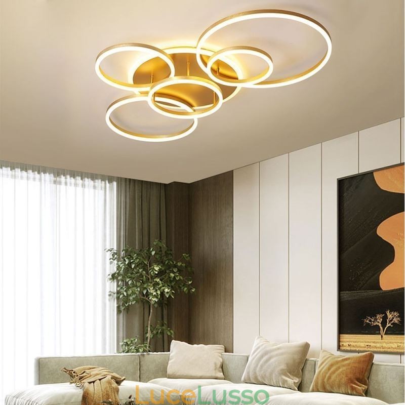 Lampada da soffitto moderna in acrilico con montaggio a filo Halo Ring