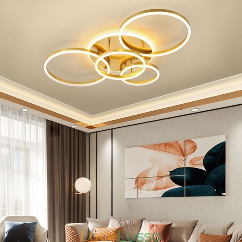 Lampada da soffitto moderna in acrilico con montaggio a filo Halo Ring