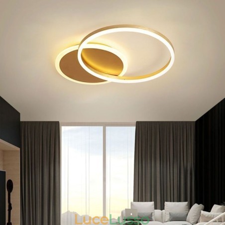 Moderna plafoniera rotonda a filo in oro Moderna plafoniera rotonda a filo in oro