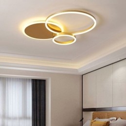 Moderna plafoniera rotonda a filo in oro