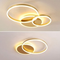 Moderna plafoniera rotonda a filo in oro