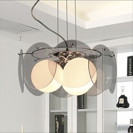 offerte Milano Semplice Moda Stile Lampadario Luce Lampadario Vetro Grigio Fumo