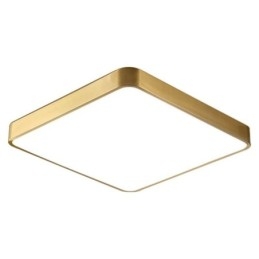 Plafoniera quadrata in acrilico minimalista da montare a filo, in oro