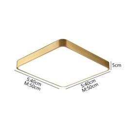 Plafoniera quadrata in acrilico minimalista da montare a filo, in oro