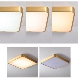 Plafoniera quadrata in acrilico minimalista da montare a filo, in oro