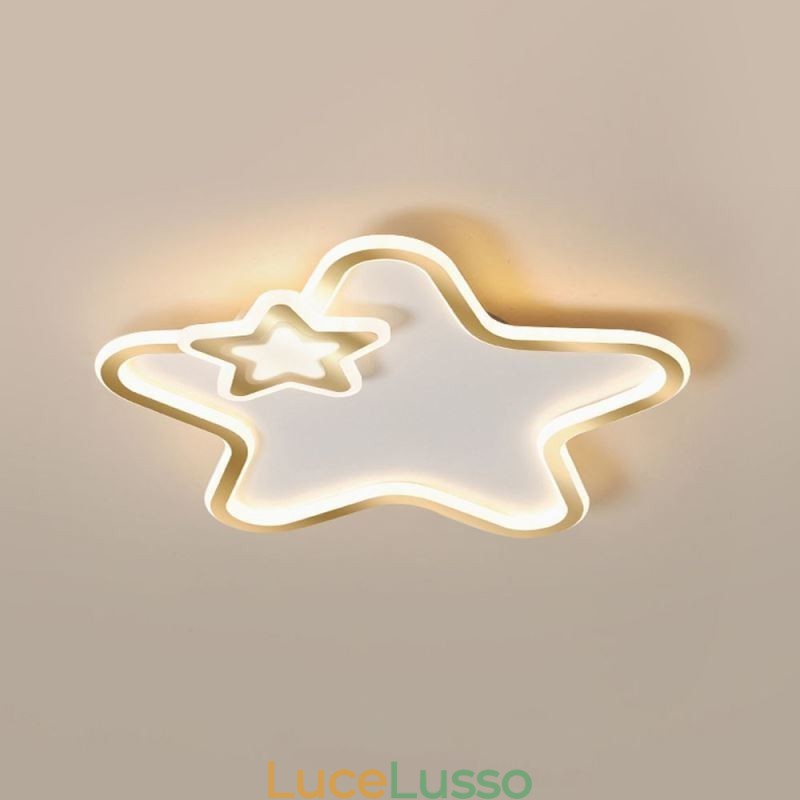 Lampada da soffitto a forma di stella dorata con montaggio a filo Creative Star