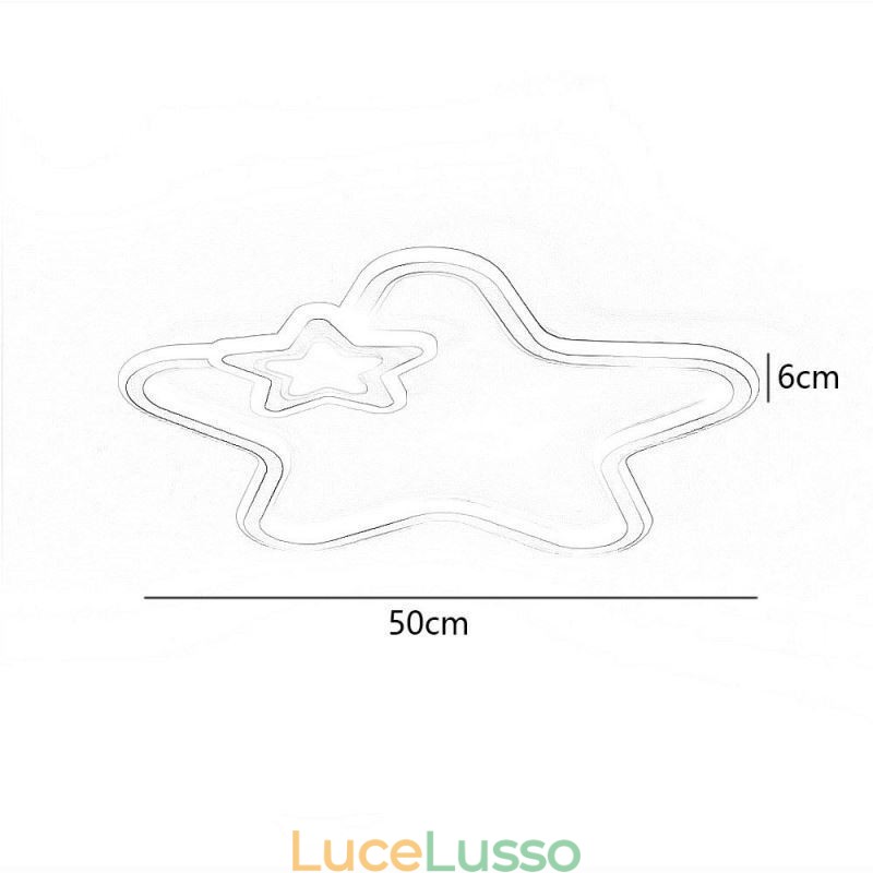Lampada da soffitto a forma di stella dorata con montaggio a filo Creative Star