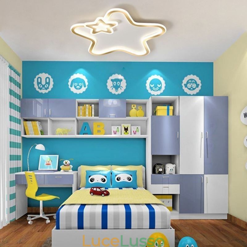 Lampada da soffitto a forma di stella dorata con montaggio a filo Creative Star