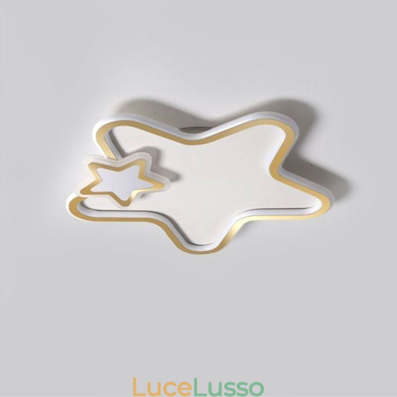 Lampada da soffitto a forma di stella dorata con montaggio a filo Creative Star