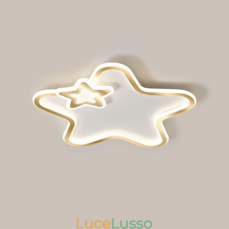 Lampada da soffitto a forma di stella dorata con montaggio a filo Creative Star