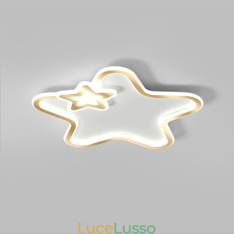 Lampada da soffitto a forma di stella dorata con montaggio a filo Creative Star