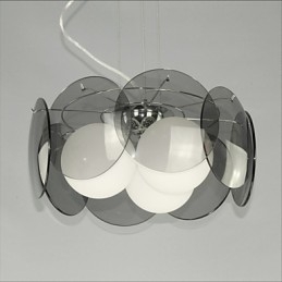 offerte Milano Semplice Moda Stile Lampadario Luce Lampadario Vetro Grigio Fumo