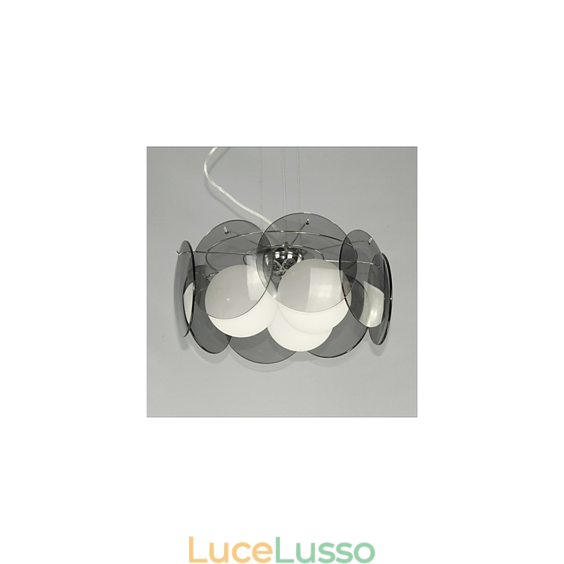 offerte Milano Semplice Moda Stile Lampadario Luce Lampadario Vetro Grigio Fumo