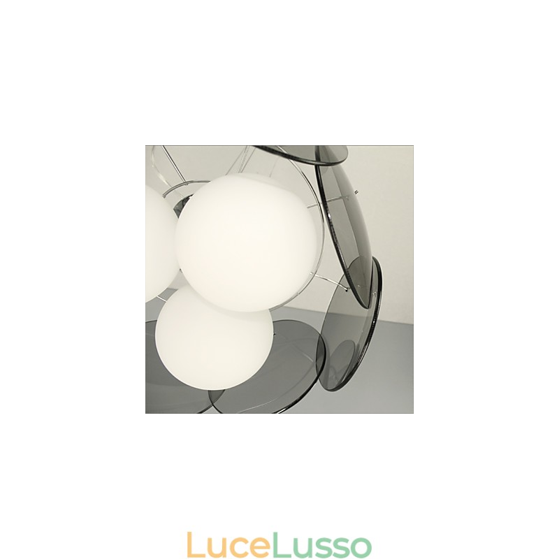 offerte Milano Semplice Moda Stile Lampadario Luce Lampadario Vetro Grigio Fumo