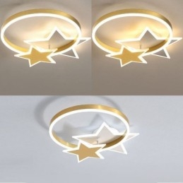 Lampada da soffitto a filo con stella in acrilico con doppia stella