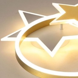 Lampada da soffitto a filo con stella in acrilico con doppia stella
