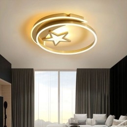 Lampada da soffitto a filo Moon Star in acrilico dorato