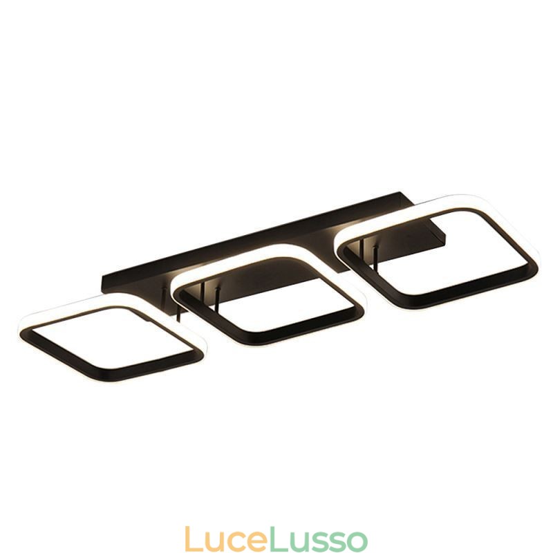 Plafoniera moderna minimalista con cornice quadrata in acrilico da montare a filo