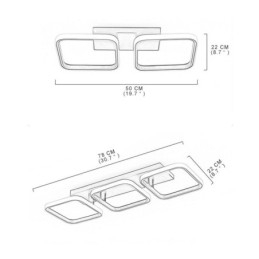 Plafoniera moderna minimalista con cornice quadrata in acrilico da montare a filo