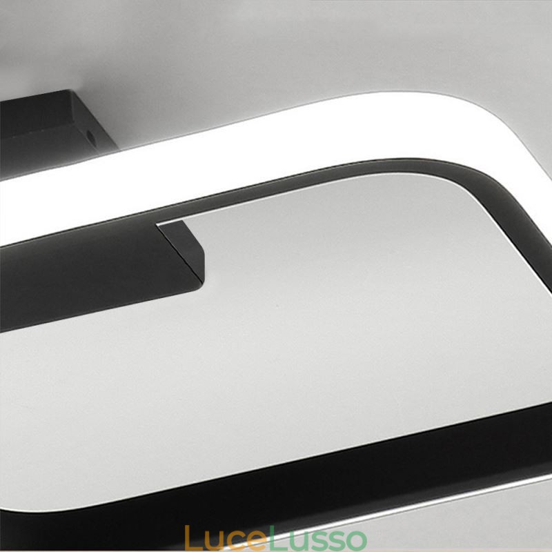 Plafoniera moderna minimalista con cornice quadrata in acrilico da montare a filo