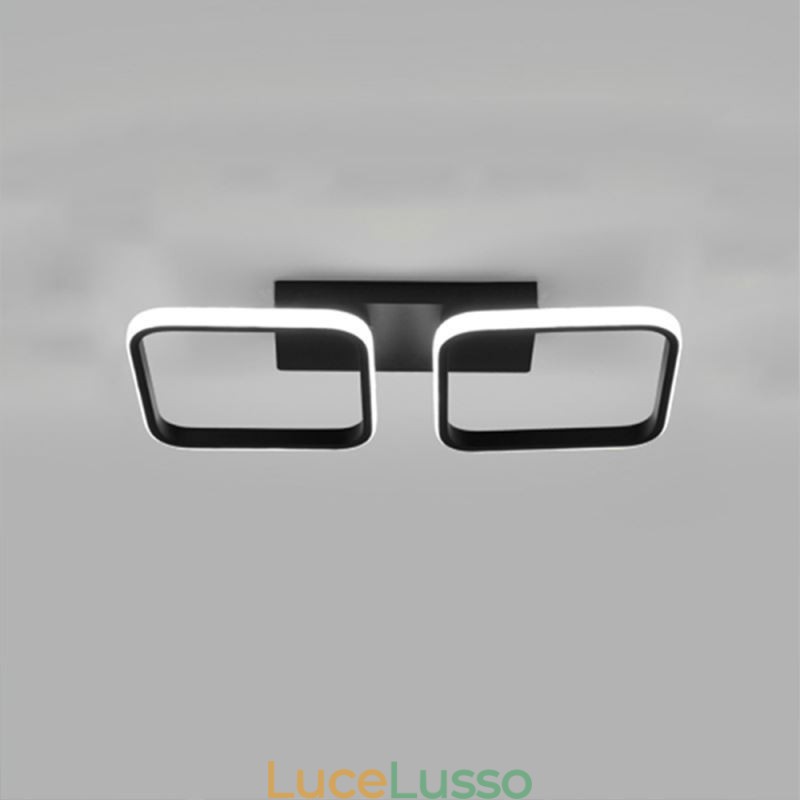 Plafoniera moderna minimalista con cornice quadrata in acrilico da montare a filo