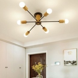 Lampadario moderno a filo con rami di legno Magic Beans